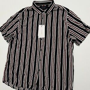 Cactus Man Ricky Singh Shirt *NWT Short Sleeve Button Striped Men's size XL